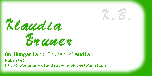 klaudia bruner business card